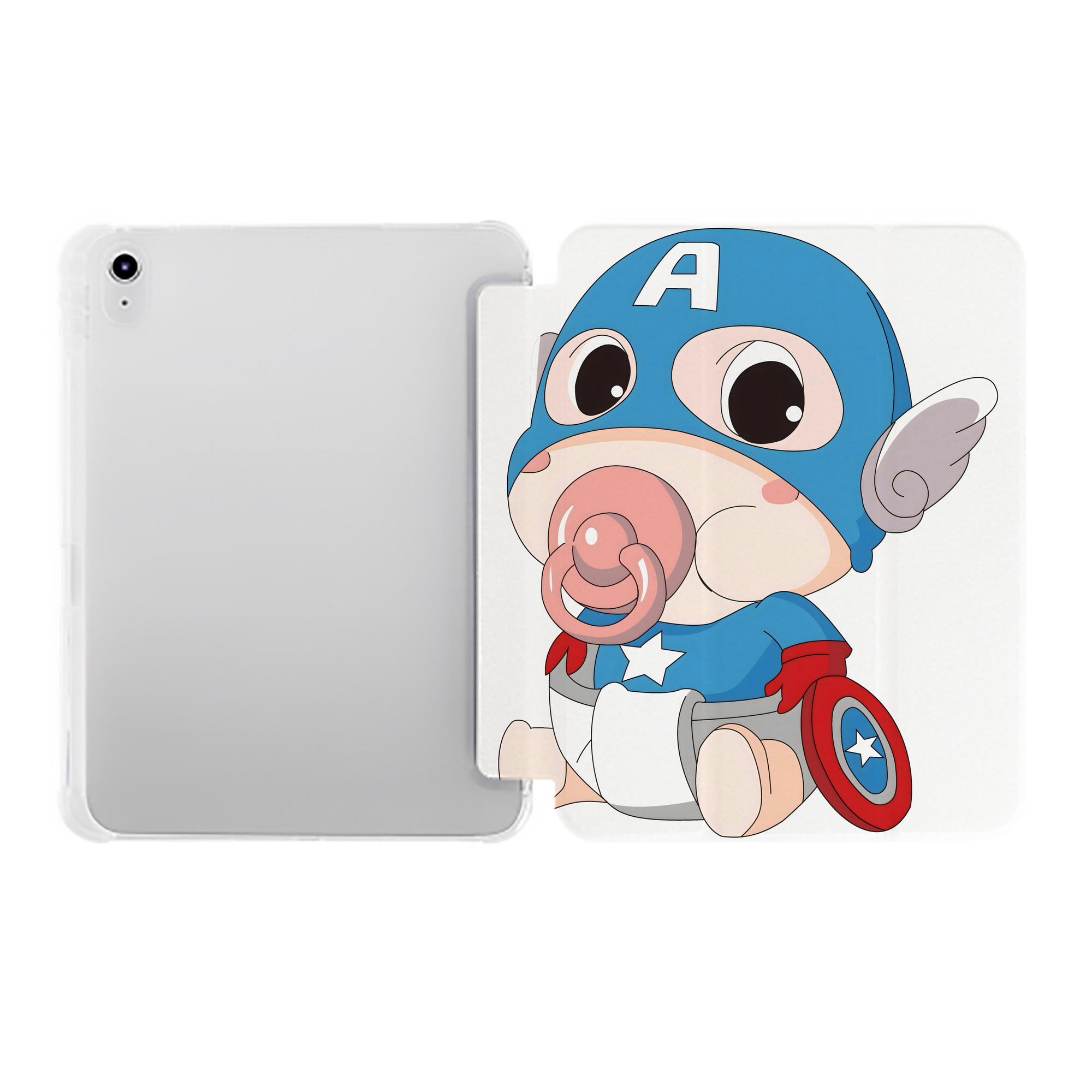 （画像用） アベンジャーズ The Avengers IPad ケース ペン収納付き 三つ折りスタンド PUレザー×シリコン 対応機種9.5/10.5/10.9インチ